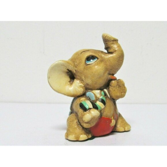 Vintage Tinker Ware Elephant Cosmo handpainted figurine Moorcraft England - Picture 8 of 12